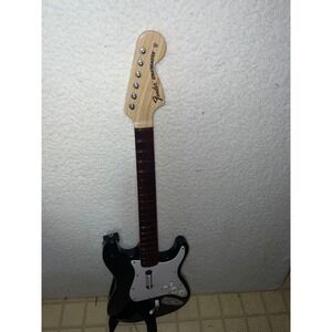 Rock Band Fender Stratocaster Wireless Guitar Wii Black White NWGTS2 Harmonix